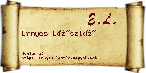 Ernyes László névjegykártya