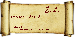 Ernyes László névjegykártya
